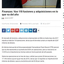 Finanzas: Van 118 fusiones y adquisiciones en lo que va del ao